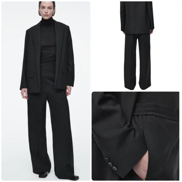 NWT COS 100% Wool Elastic Waist Pants Trousers! - Picture 1 of 14
